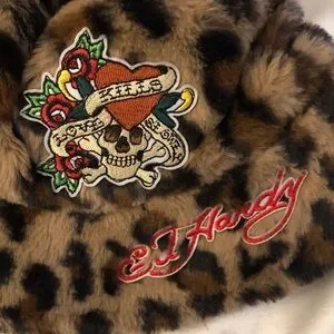 Ed Hardy Leopard Faux Fur Bucket Hat Love Kills Slowly Patch NWT Ed Hardy | Accessories | Ed Hardy Faux Fur Love Kills Slowly  main image 4